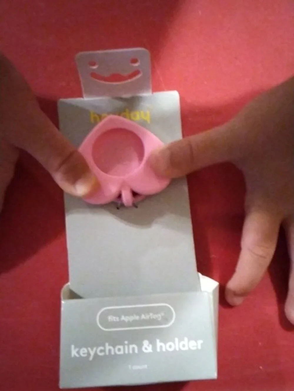 heyday Pink Heart Rainbow Silicone Keychain